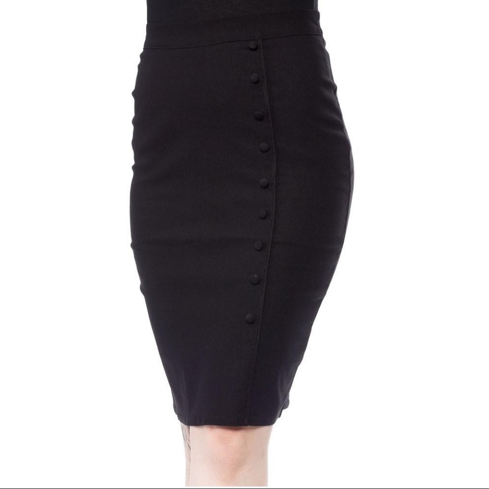Sourpuss Bombshell Pencil Skirt in Black